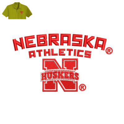 Nebraska Athletics Embroidery logo for Polo Shirt .