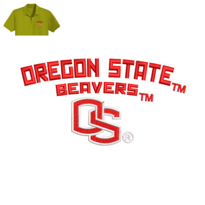 Oregon State Embroidery logo for Polo Shirt.
