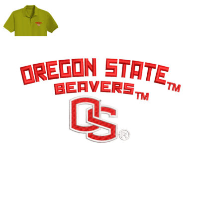 Oregon State Embroidery logo for Polo Shirt.