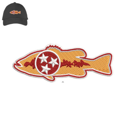 Fish 3 Ster Embroidery logo for Cap .