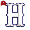 H 3d puff Embroidery logo for Cap .