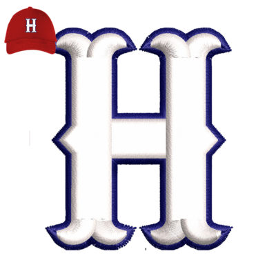 H 3d puff Embroidery logo for Cap .
