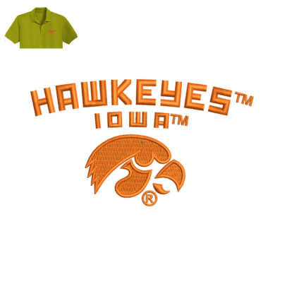 Hawkeyes Iowa Embroidery logo for Polo Shirt .