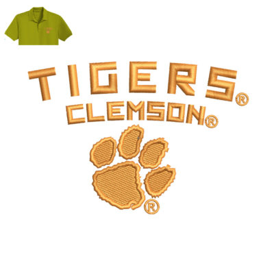 Tigers Clemson Embroidery logo for Polo Shirt .