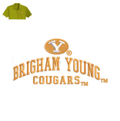 Brigham Young Embroidery logo for Polo Shirt .