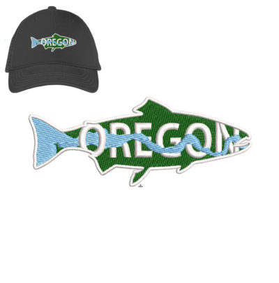 Fish Oregon Embroidery logo for Cap .