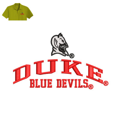 Duke Blue Devils Embroidery logo for Polo Shirt .