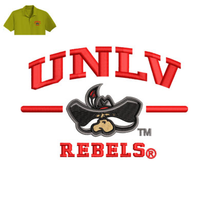 Unlv Rebels Embroidery logo for Polo Shirt .