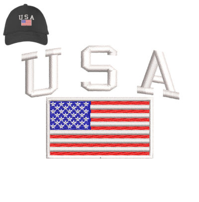 USA Flag Embroidery logo for Cap .
