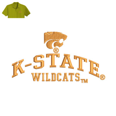 K-State Wildcats Embroidery logo for Polo Shirt .