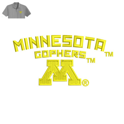 Minnesota Gophers Embroidery logo for Polo Shirt .