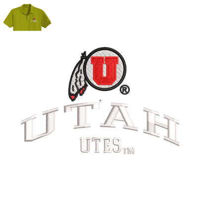 Utah Utes Embroidery logo for Polo Shirt .