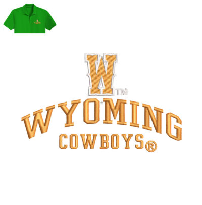 Wyoming Cowboys Embroidery logo for Polo Shirt .