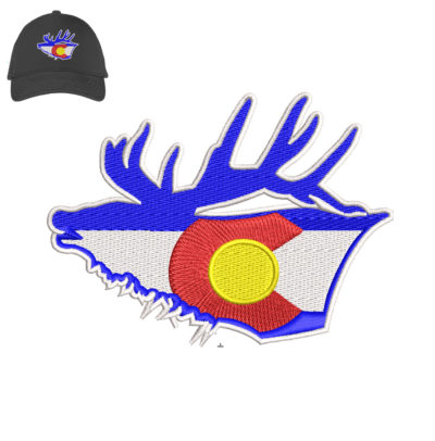 Colorado Flag Trout Embroidery logo for Cap .