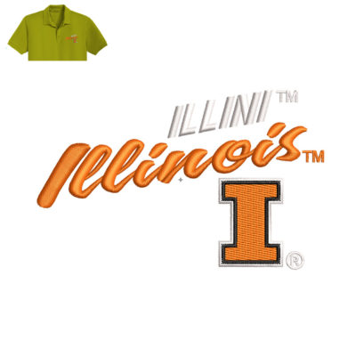 Illini Ieeiuqis Embroidery logo for Polo Shirt .