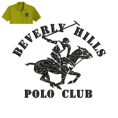 Beverly Hills Horse Embroidery logo for Polo Shirt .