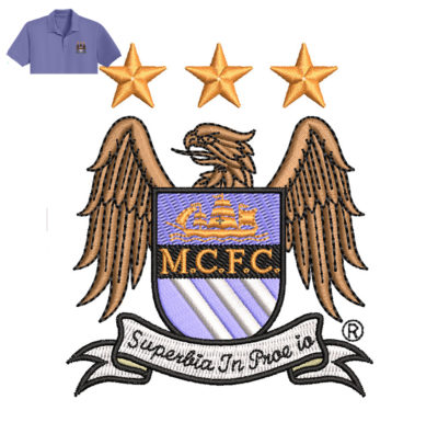 MCFC Embroidery logo for Polo-Shirt .