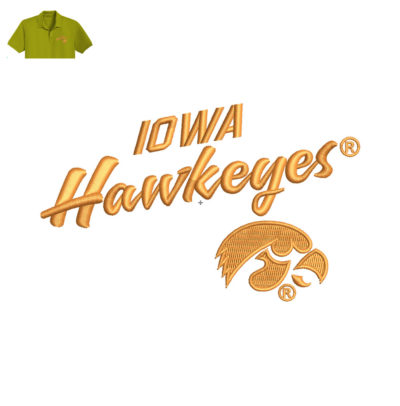 Iowa Hawkeyes Embroidery logo for Polo Shirt .