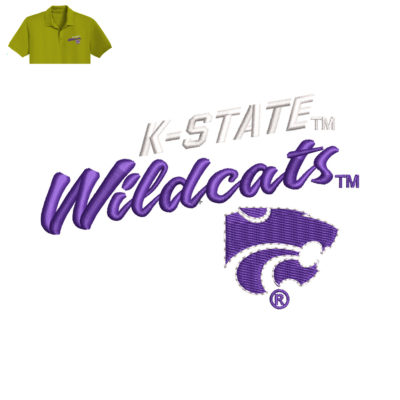 K-State Wiedcats Embroidery logo for Polo Shirt .