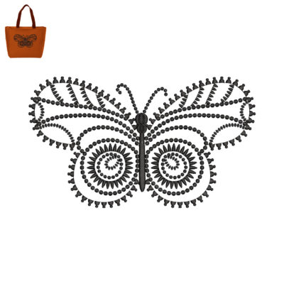 Butterfly Embroidery logo for Bag .
