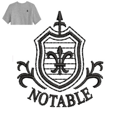 Notable Embroidery logo for T-Shirt .