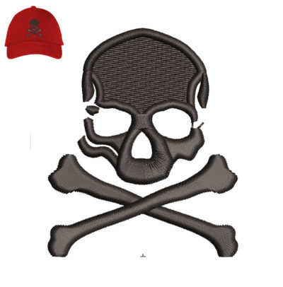 Skull Embroidery logo for Cap .