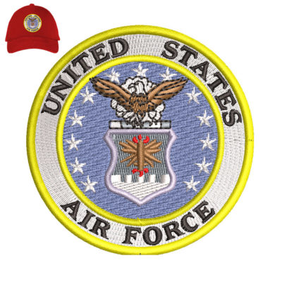 United States Air Force 3d puff Embroidery logo for Cap .