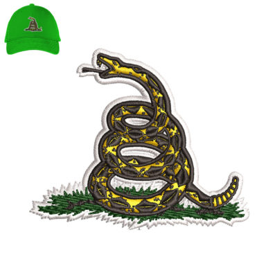 Snake Embroidery logo for Cap .