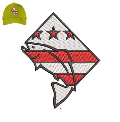 Dolphin Embroidery logo for Cap.