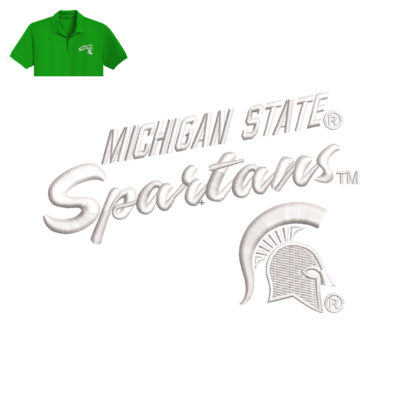 Michgan State Embroidery logo for Polo Shirt .