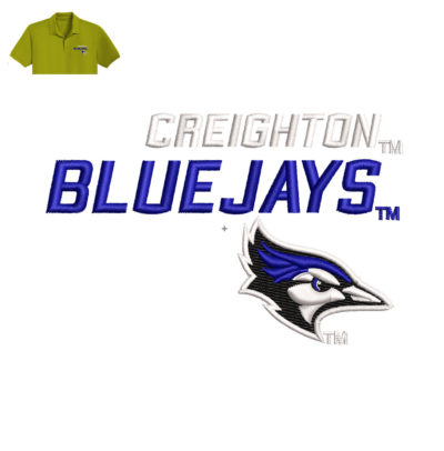 Creighton Bluejays Embroidery logo for Polo Shirt .