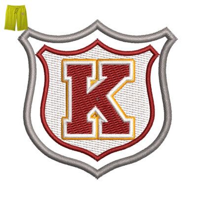 K Embroidery logo for Pant .