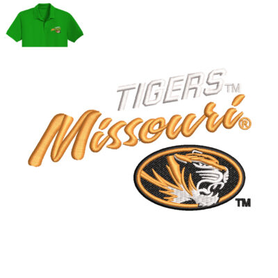 Tigers Missouri Embroidery logo for Polo Shirt.