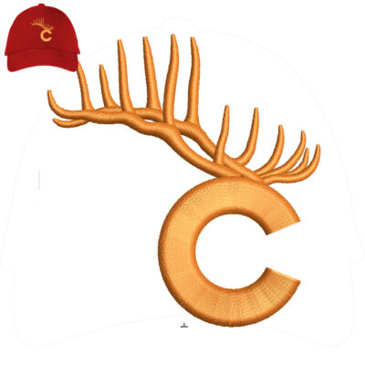 C Deer Embroidery logo for Cap .