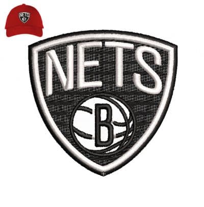 Brooklyn nets 3dpuff Embroidery logo for Cap .