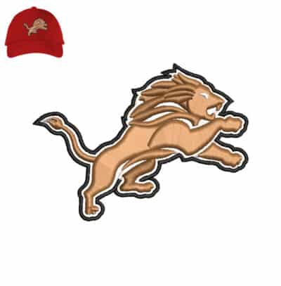 Lion 3d puff Embroidery logo for Cap .