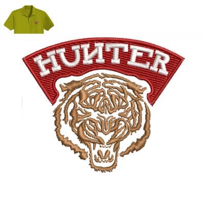 Hunter Tiger Embroidery logo for Polo Shirt .