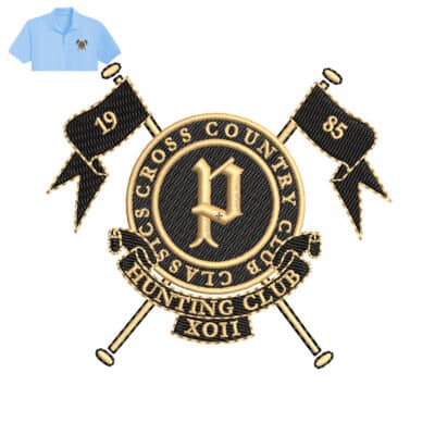 Hunting Club Embroidery logo for Polo Shirt .