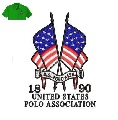 United States Flag Embroidery logo for Polo Shirt .