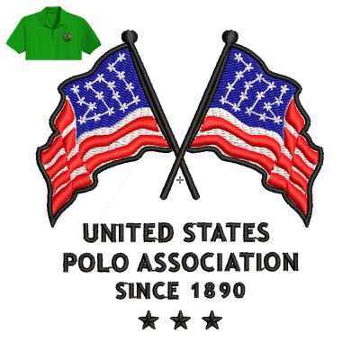 Polo Association Flag Embroidery logo for Polo Shirt .