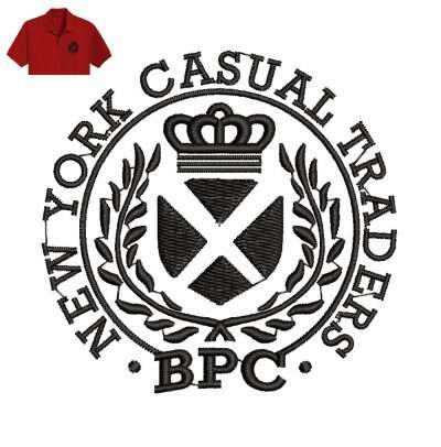 New York Casual Embroidery logo for Polo Shirt .