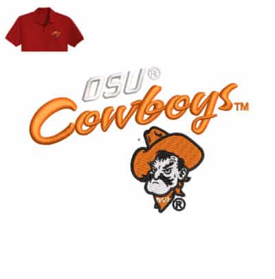Osu Cowboys Embroidery logo for Polo Shirt .