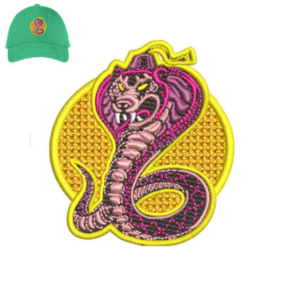 Best Snake Embroidery logo for Cap .
