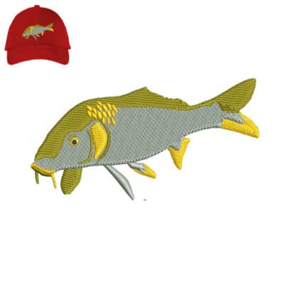 Fish Embroidery logo for Cap .