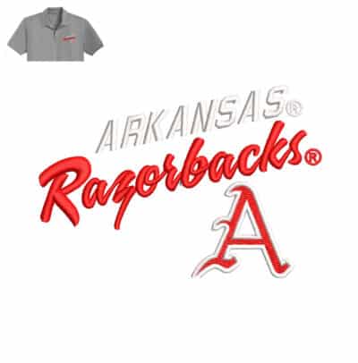 Arkansas Rayorbacks Embroidery logo for Polo Shirt .