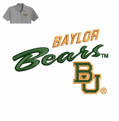 Baylor Bears Embroidery logo for Polo Shirt .