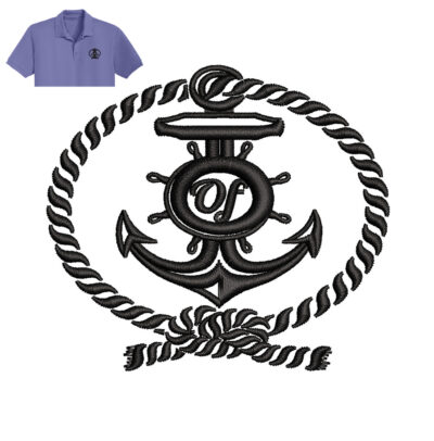 Stencil Stencil Marine Anchor Embroidery logo for Polo Shirt .