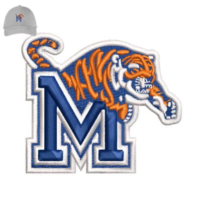 Memphis Tiger 3d puff Embroidery logo for Cap .