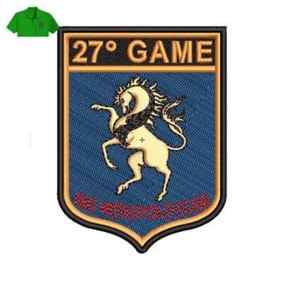 27 Game Embroidery logo for Polo Shirt .