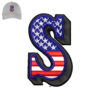 S Patriotic Alphabet3d puff Embroidery logo for Cap .